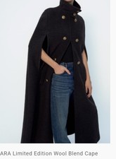 ZARA  WOOL BLEND CAPE !!  XS -