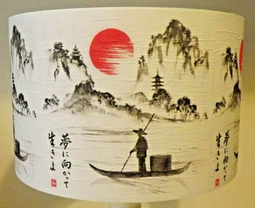 Oriental scene lampshade - scene,