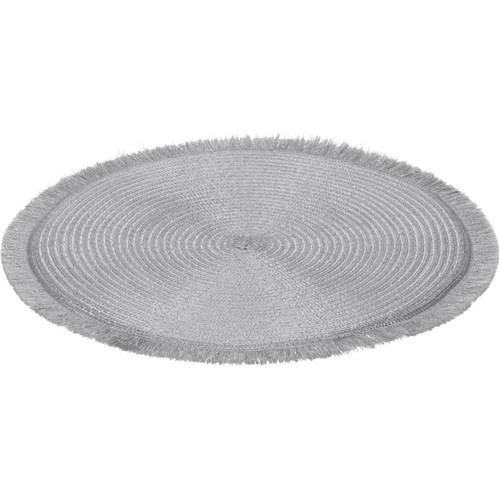 Silver shimmer round - silver, placemat