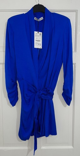 Zara blue short lapel collar - blue,