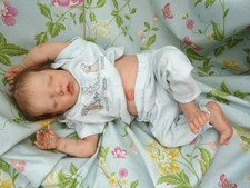 Reborn baby boy Twin B tummy 18in 4lb8 B Brown COA JosyNN Josy Newborn Nursery