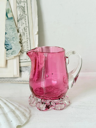 Antique cranberry glass cream - antique,