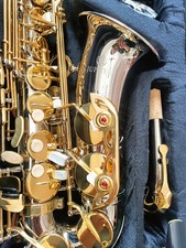 New Jupiter Eb Alto Saxophone Brass Nickel Plated Body Gold Lacquer Key E-flat