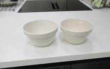 2 vintage Mason Cash white ceramic Christmas steamed pudding bowls basins 36s