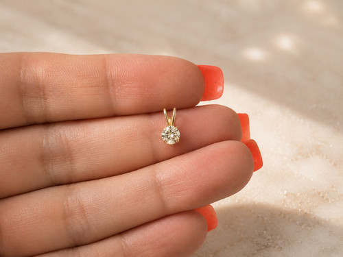14k solid yellow gold round - gold,