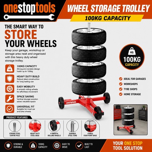 Wheel storage trolley 100kg - wheel,