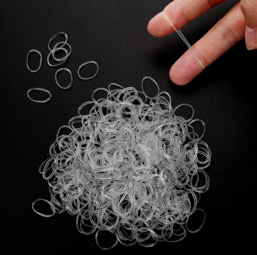 Mini hair elastics 500 clear - elastics,