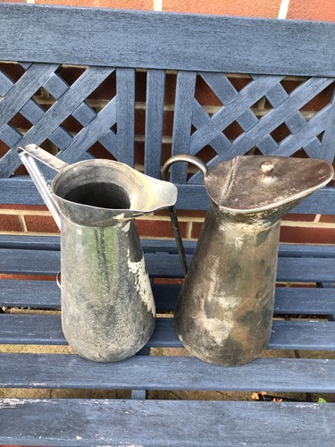 Rustic metal jug pitcher - metal,