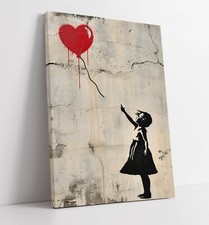 BANKSY BALLOON GIRL GRAFFITI -FRAMED CANVAS WALL ART PICTURE PRINT