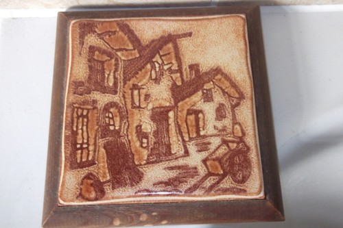 Retro 15cm square - square, brown