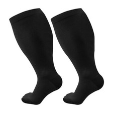 Plus Size Compression Socks Unisex 20-30 mmHg Wide Calf Extra Large Flight Socks