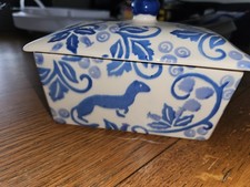 Emma Bridgewater Blue FOLK Butter Dish - Never used. SAMPLE. please read.