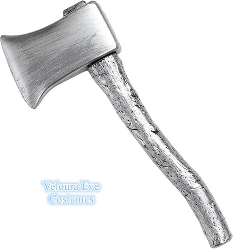 Silver toy axe plastic - silver,