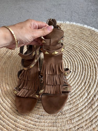Ash women brown fringe - brown, suede