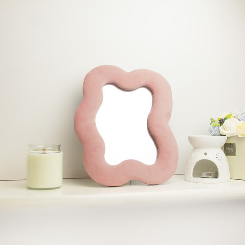 Soft squiggly velvet mirror - velvet,