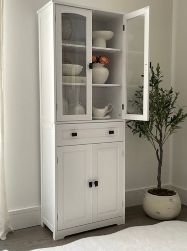 White larder unit tall kitchen - unit,