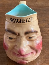 Antique Mitchell's Old Irish Whisky Toby Jug Face Majolica