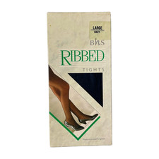 Bhs ribbed tights - ribbed, navy