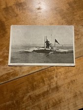 H.M.Submarine boat vintage postcard
