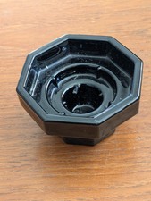 Vintage Arcoroc France Octime Black Octagonal Glass Candlestick Candle Holder