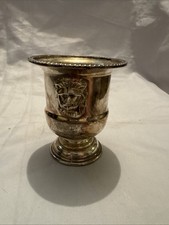 Vase Urn with Lions heads Silver Plated Viners of Sheffield England Vintage 3"
