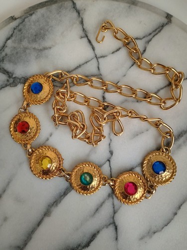 Vintage 80s jeweled - 80s, belt
