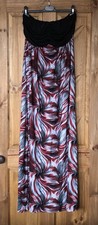 Black red bandeau boob tube stretchy maxi dress, XL Pussycat London