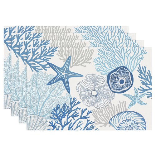 Nautical coastal placemats set - nautical,