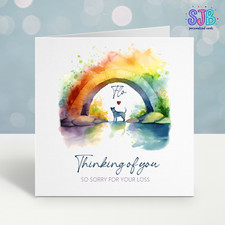 Personalised Pet Dog Loss Card, Rainbow Bridge Sympathy card