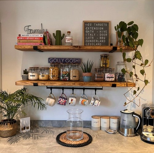 Rustic wooden shelf - wooden,