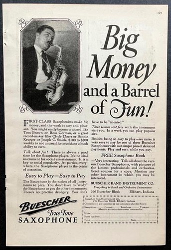 Buescher true tone saxophone - tone,