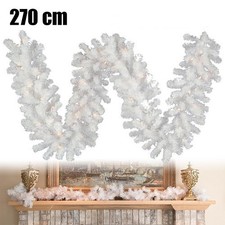 9/18FT Long Christmas Garland with Lights Up Door Stairs Fireplace Xmas Pine Tip