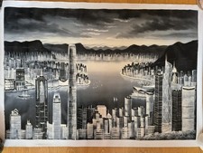 Hong Kong Skyline Oil Painting