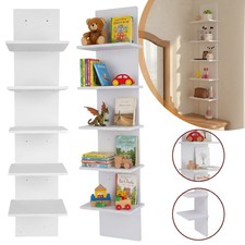 5 Tier Floating Shelves Wall Mounted Vertical Rack Shelf Wall Storage Organizer