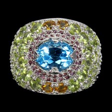 Valentine Oval Swiss Blue