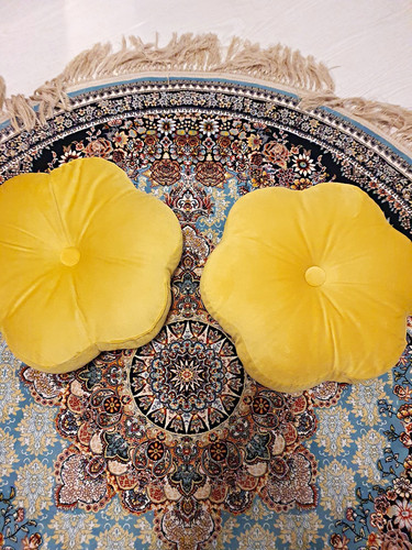 Yellow velvet flower shaped - yellow,
