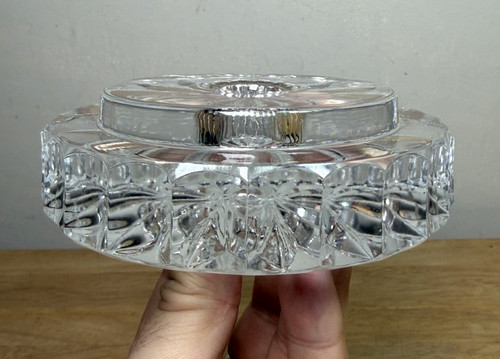 Crystal glass flat round - crystal,