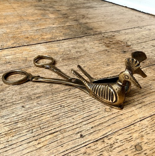 Vintage brass bird candle - bird,