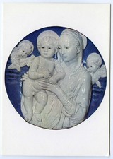Art Postcard - Andrea della Robbia Terra Cotta Relief - Mary & Baby Jesus - Unp