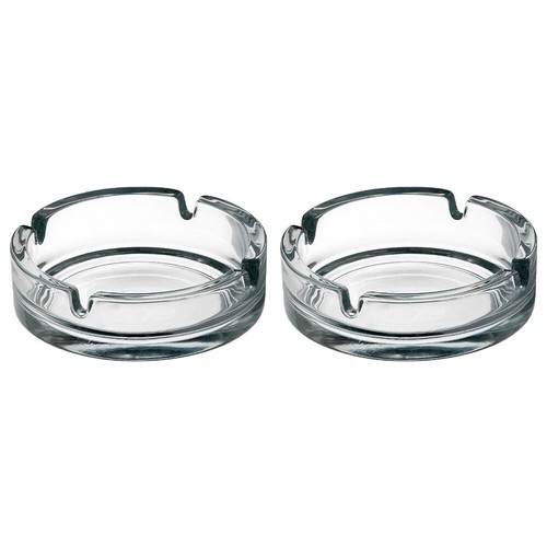 Clear glass ashtray round - clear,