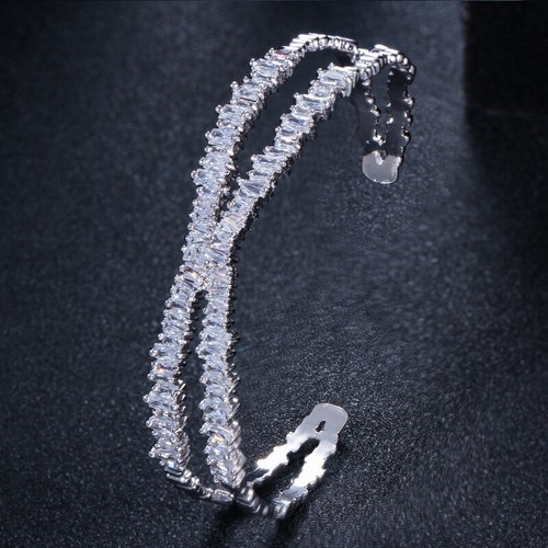 Dazzling zirconia cross cuff - cross,