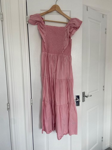 Pink long summer dress - pink, m&s