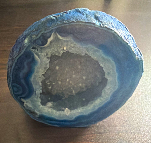 Blue agate geode - blue,