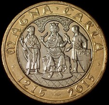 UK 2 Pounds 2015 Elizabeth II Magna Carta Coin WCA A277