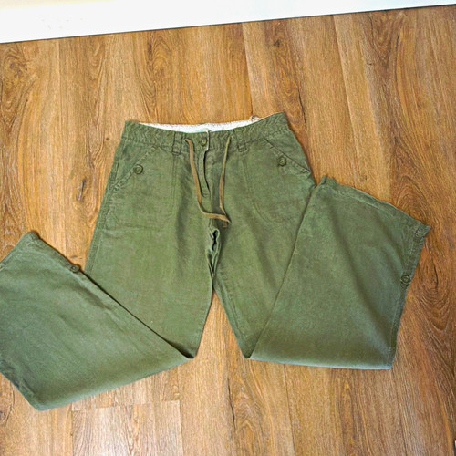 Fat face green linen trousers - fat,