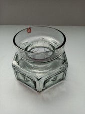 Dartington Dot Vase/Candle Holder Hexagon by Frank Thrower in Grey c/w Orig. Lab