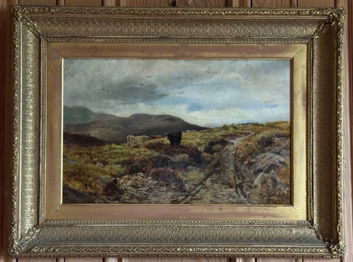 Antique oil painting scottish - oil,