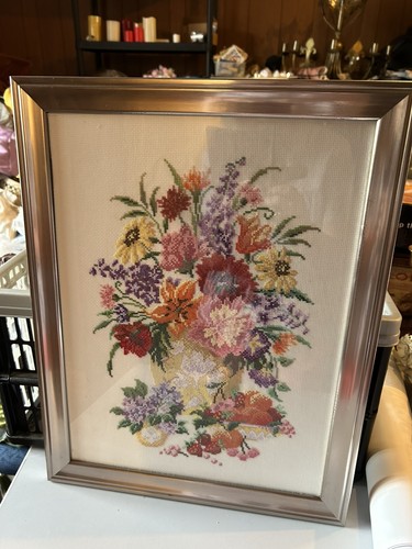 Hand made cross stitch picture - made,