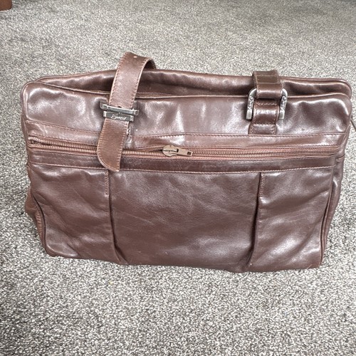 Leather brown briefcase - leather,