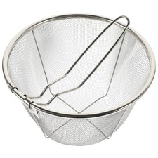  Fryer with Handle Chip Frying Basket Foldable Stainless Steel Round Small